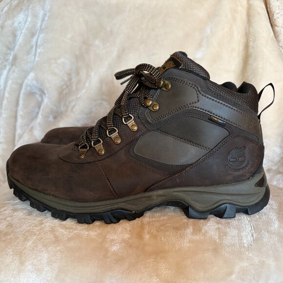 Timberland Mt Maddsen Men's Wide Waterproof Mid Hiking Boots Dark Brown Mens 13W - Picture 15 of 15